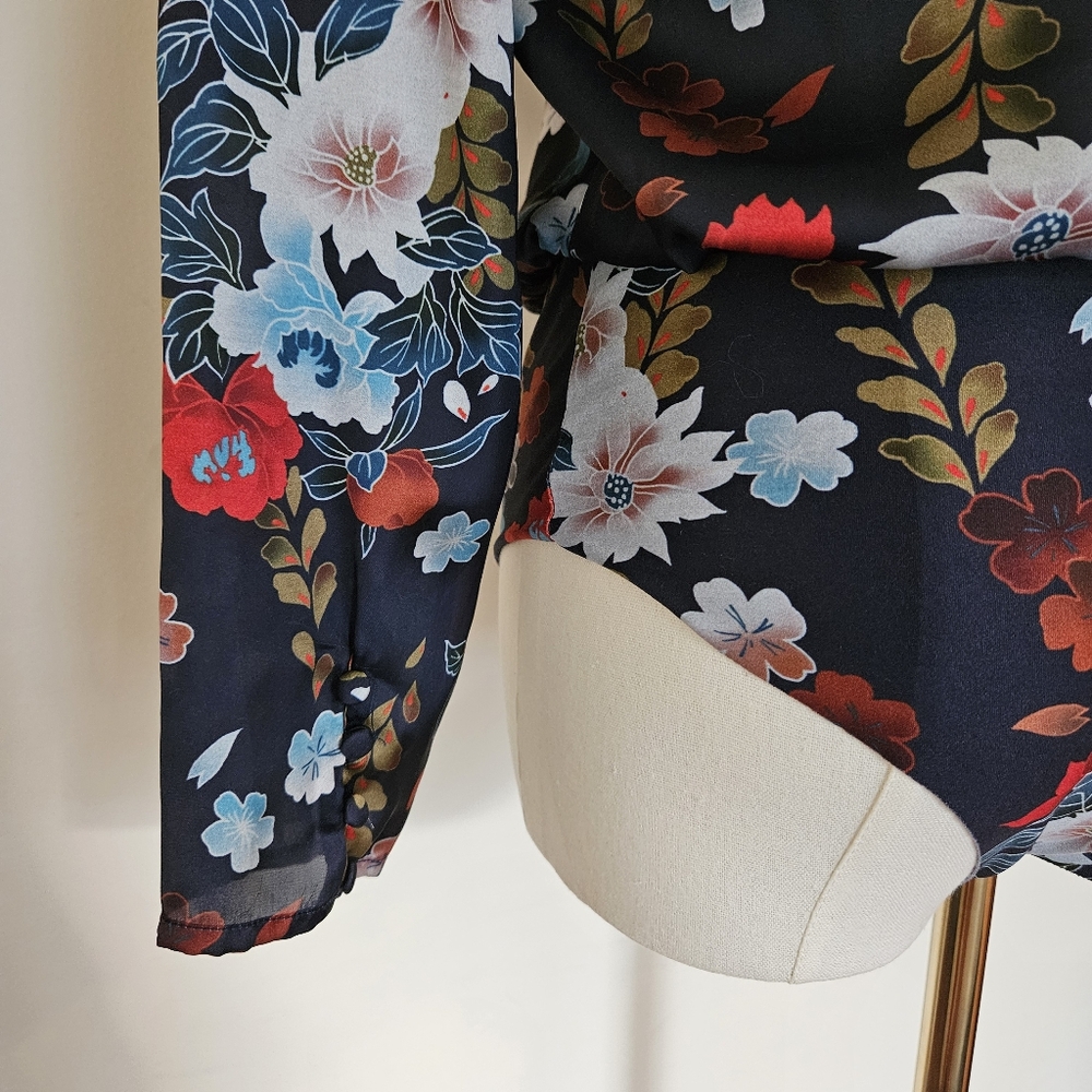 ZARA Flower Bodysuit with Choker Collar - Picture 3 of 11